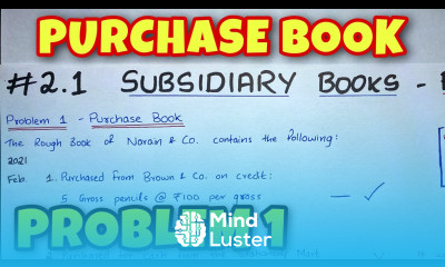 Purchase Book Problem 1 By Saheb Academy