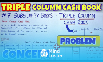 Triple Column Cash Book Concept and Problem By Saheb Academy