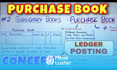 Purchase Book Concept and Ledger Posting By Saheb Academy