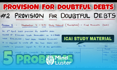 2 Provision for Doubtful Debts 5 Problems By Saheb Academy