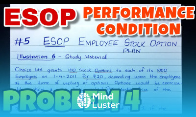 5 ESOP Problem 4 Performance Condition Advance Accounts CA INTER By Saheb Academy
