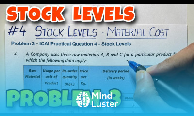 4 Stock Levels Problem 3 ICAI Practical Question 4 B COM CA INTER By Saheb Academy