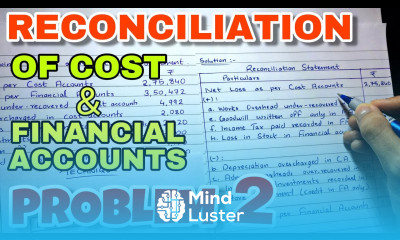 2 Reconciliation of Cost Financial Accounts Problem 2 B COM BBA CMA By Saheb Academy