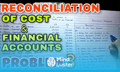 3 Reconciliation of Cost Financial Accounts Problem 3 B COM BBA CMA By Saheb Academy