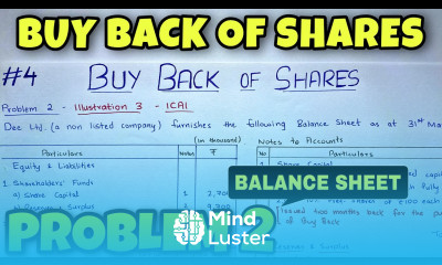 4 Buy Back of Shares Problem 2 With Balance Sheet By Saheb Academy