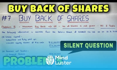 7 Buy Back of Shares Problem 5 All Tests By Saheb Academy