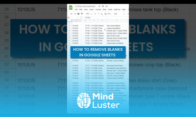 How To Delete Blank Rows In Google Sheets shorts
