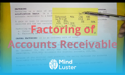 Factoring of Accounts Receivable Casual Factoring