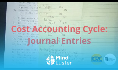 Cost Accounting Cycle Journal Entries Part 1