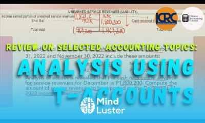 Review on Selected Accounting Topics Analysis using T Accounts Basic Accounting