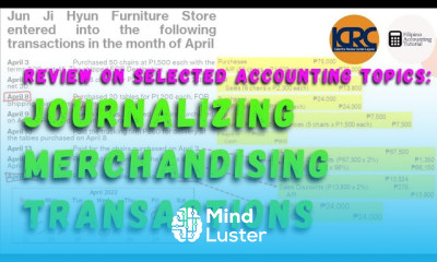 Review on Selected Accounting Topics Journalizing Merchandising Transactions