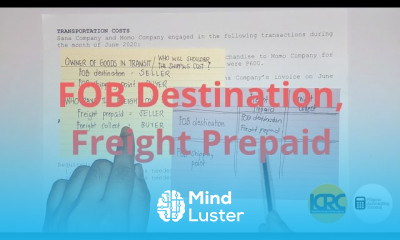 Transportation Costs Part 1 FOB Destination Freight Prepaid