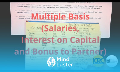 Partnership Profit Distribution Multiple Basis Part 1