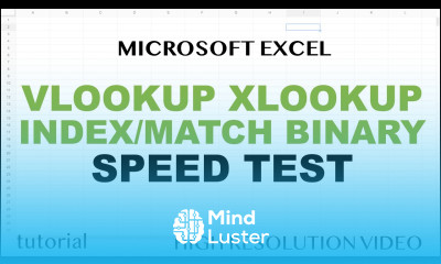 Speed Test VLOOKUP XLOOKUP INDEX MATCH Binary Search in Excel