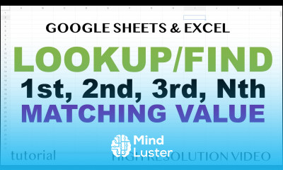 Lookup Find 1st 2nd Nth Matching Value in Excel Google Sheets