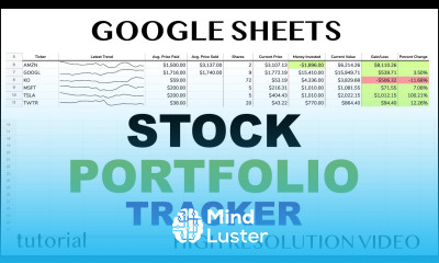 Stock Portfolio Tracker Spreadsheet Google Sheets Template