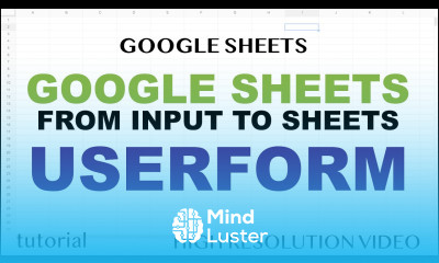 Google Sheets UserForm Send Data from Form to Spreadsheet