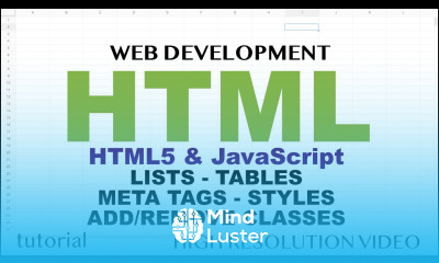 HTML Lists Tables Meta Tags Styles Add Remove Classes HTML5 JavaScript Part 3