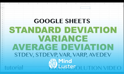 Google Sheets Standard Deviation Variance Average Deviation Functions Tutorial Sample Population