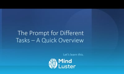 Prompts Tasks for which prompts can be used A quick discussion