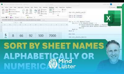 How to Sort Worksheet Tabs Alphabetically or Numerically VBA Macro to Sort by Sheet Name