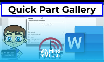Microsoft Word Time Saver The Quick Part Gallery