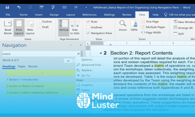 Organize Your Word Documents using the Navigation Pane