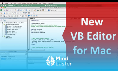 Updates To The Visual Basic Editor For Excel 2016 For Mac