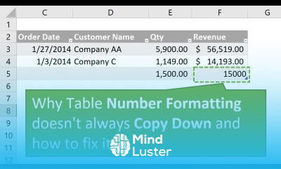 Why Excel Table Number Formatting Doesn t Copy Down and How to Fix It