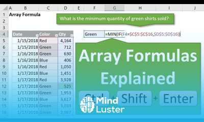 Excel Array Formulas Explained with MIN and IF Functions Part 1 of 5