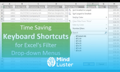 Excel Filters Training Keyboard Shortcuts Part 2 of 3