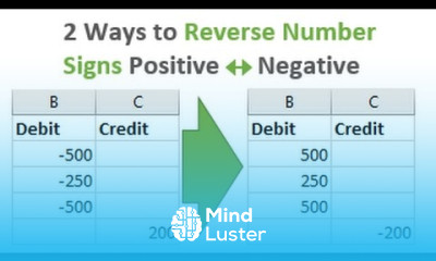 2 Ways to Reverse the Number Sign Positive Negative in Excel