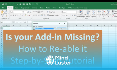 How to Re enable an Add in that is Disabled or Missing
