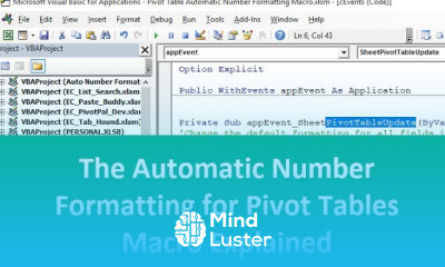 How To Automatically Format Numbers In A Pivot Table macro Part 2