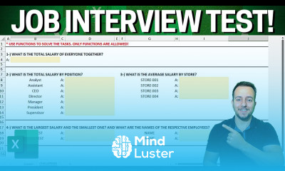 Solving an Excel Test for a Job interview Step by Step File to Download