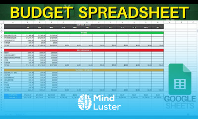 How to Monthly Budget Spreadsheet in Google Sheets Income Fixed and Variable Expenses