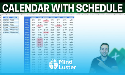 Interactive Excel Calendar 2024 with Automatic Appointment Schedule Highlights How to