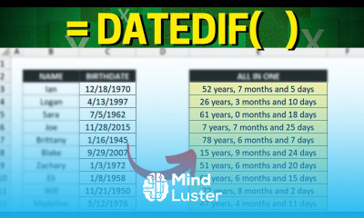How to Calculate Full AGE in Excel DATEDIF function Day month and year