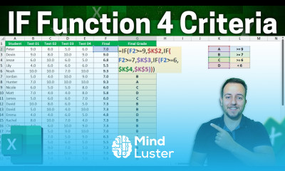 IF Function with 4 Criteria in Excel IF Formula with many Conditions