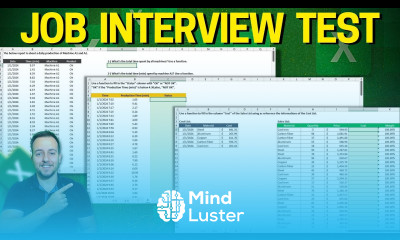Excel Test for Job Interview 8 Question Step by Step File to Download