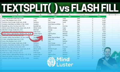 Learn The Excel TEXTSPLIT function vs FLASH FILL tool with a Practical ...