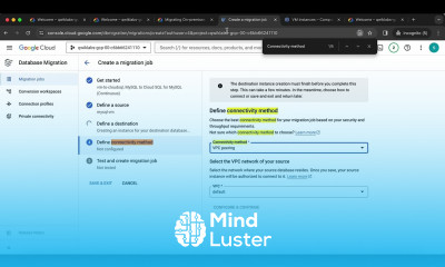Migrating On premises MySQL Using a Continuous Database Migration Service Job