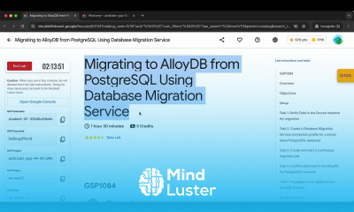 Migrating to AlloyDB from PostgreSQL Using Database Migration Service GSP1084