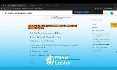 Creating Derived Tables Using LookML GSP858