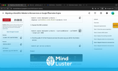 Migrating a Monolithic Website to Microservices on Google Kubernetes Engine GSP699