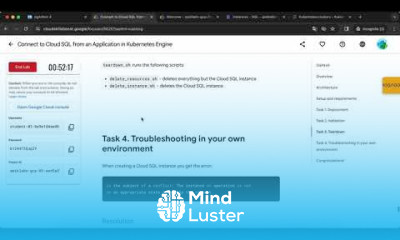 Connect to Cloud SQL from an Application in Kubernetes Engine GSP449