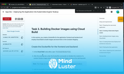 App Dev Deploying the Application into Kubernetes Engine Node js