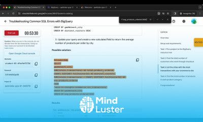 Troubleshooting Common SQL Errors with BigQuery GSP408