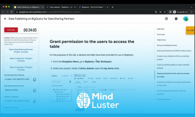 Data Publishing on BigQuery for Data Sharing Partners GSP1032
