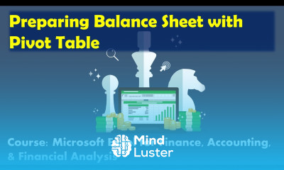 Preparing Balance Sheet with basic Pivot Table Microsoft Excel for Accounting Finance